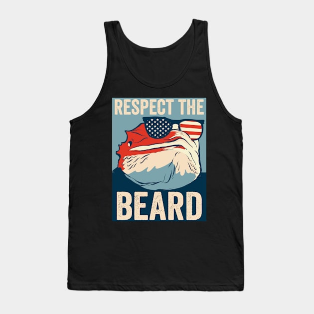 Respect The Beard USA Bearded Dragon Tank Top by Visual Vibes